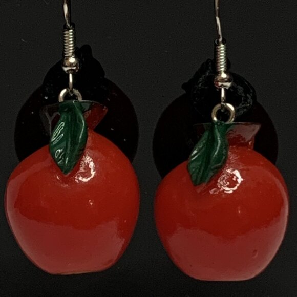 Apple Earring, Fruit Earring, Teacher Earring, Educator Earring, Gift Idea, Food - Picture 3 of 4